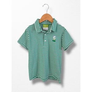 Classic Whimsy Golf Green Stripe Polo, Size 7